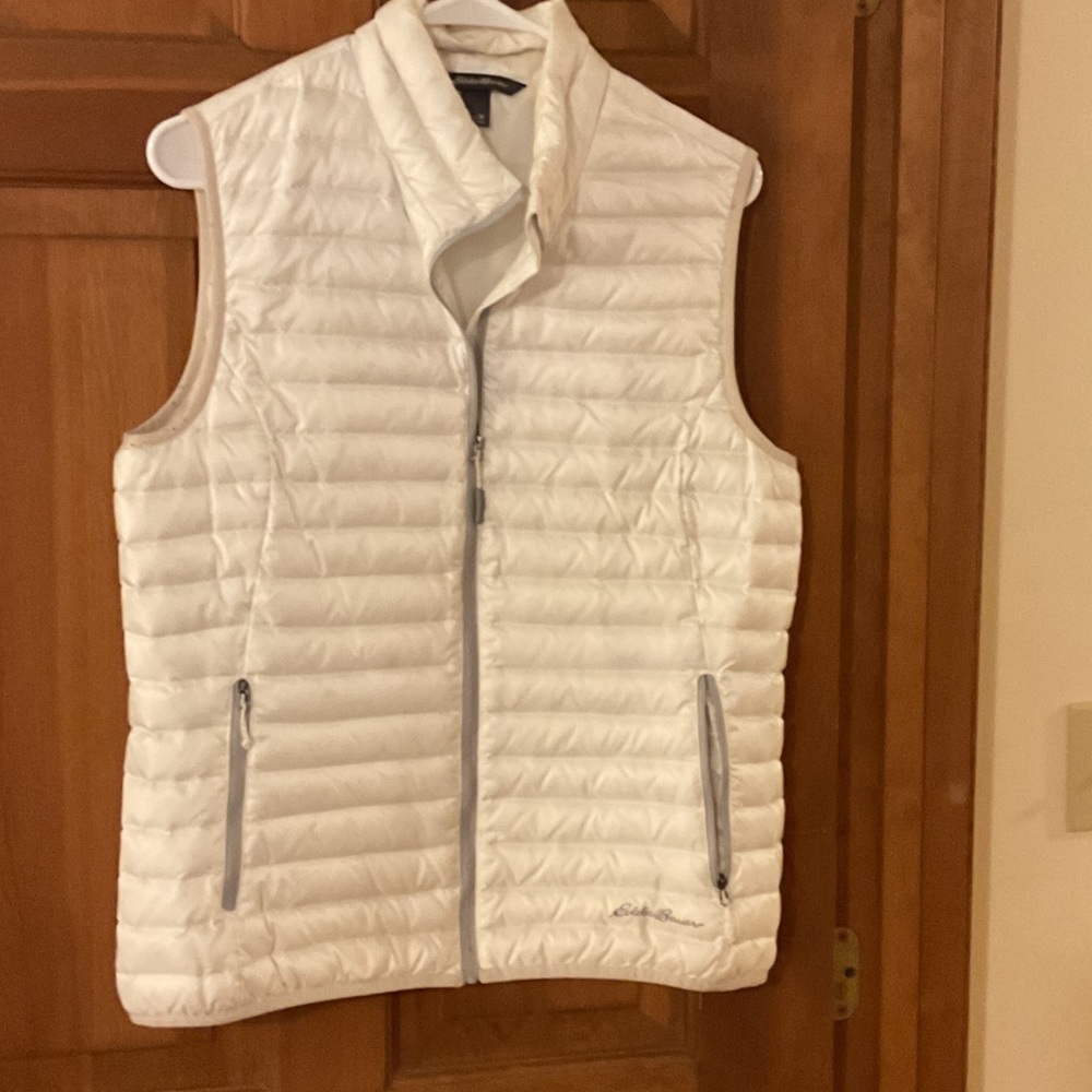 Eddie Bauer white down vest size M